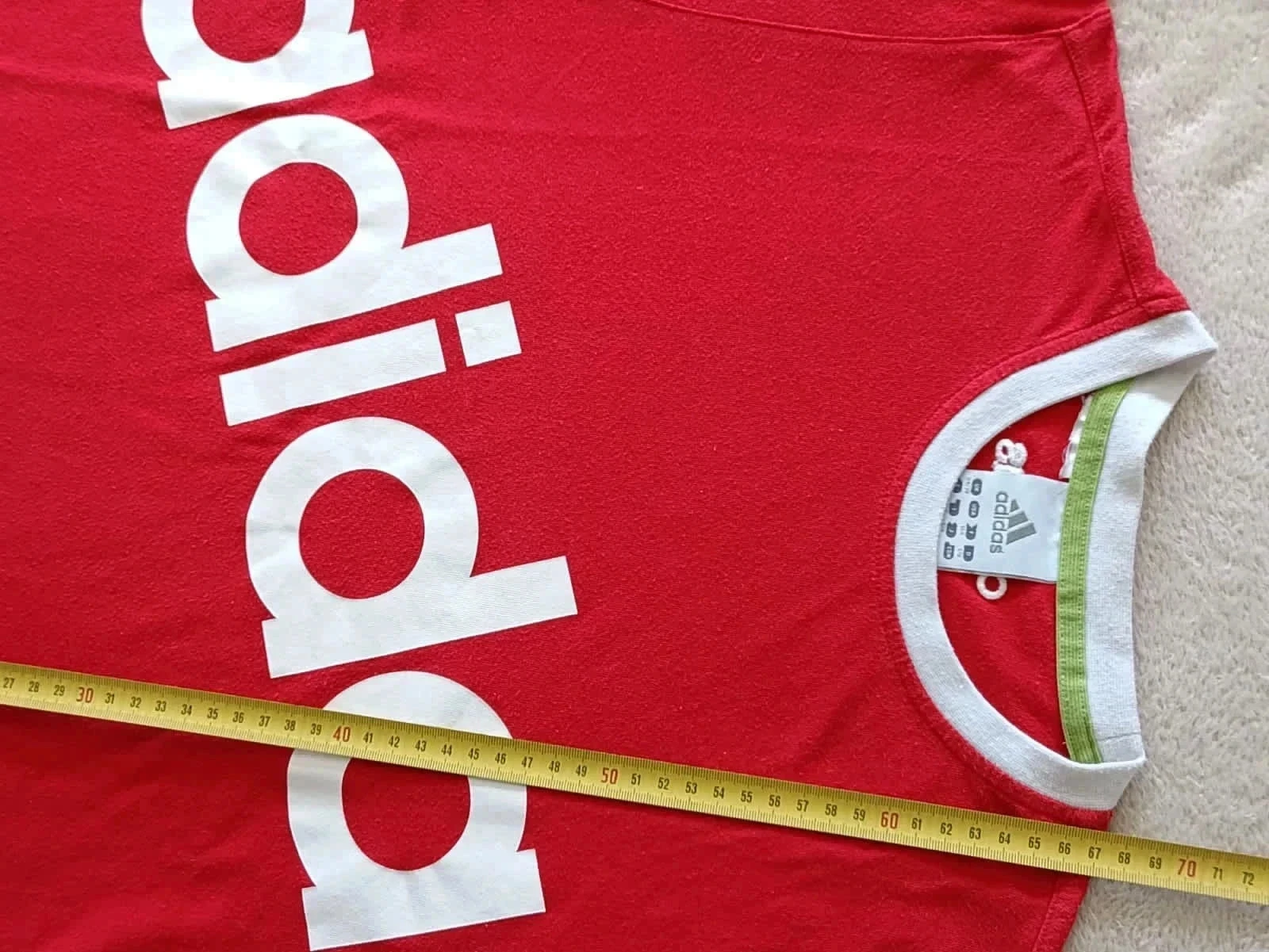 Camiseta Adidas 2005 vermelha com grande Logo branco Tamanho 16 anos – photo 13